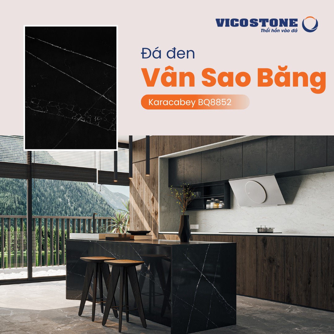 Mầu đá đen Vicostone hiệu ứng vân sao băng